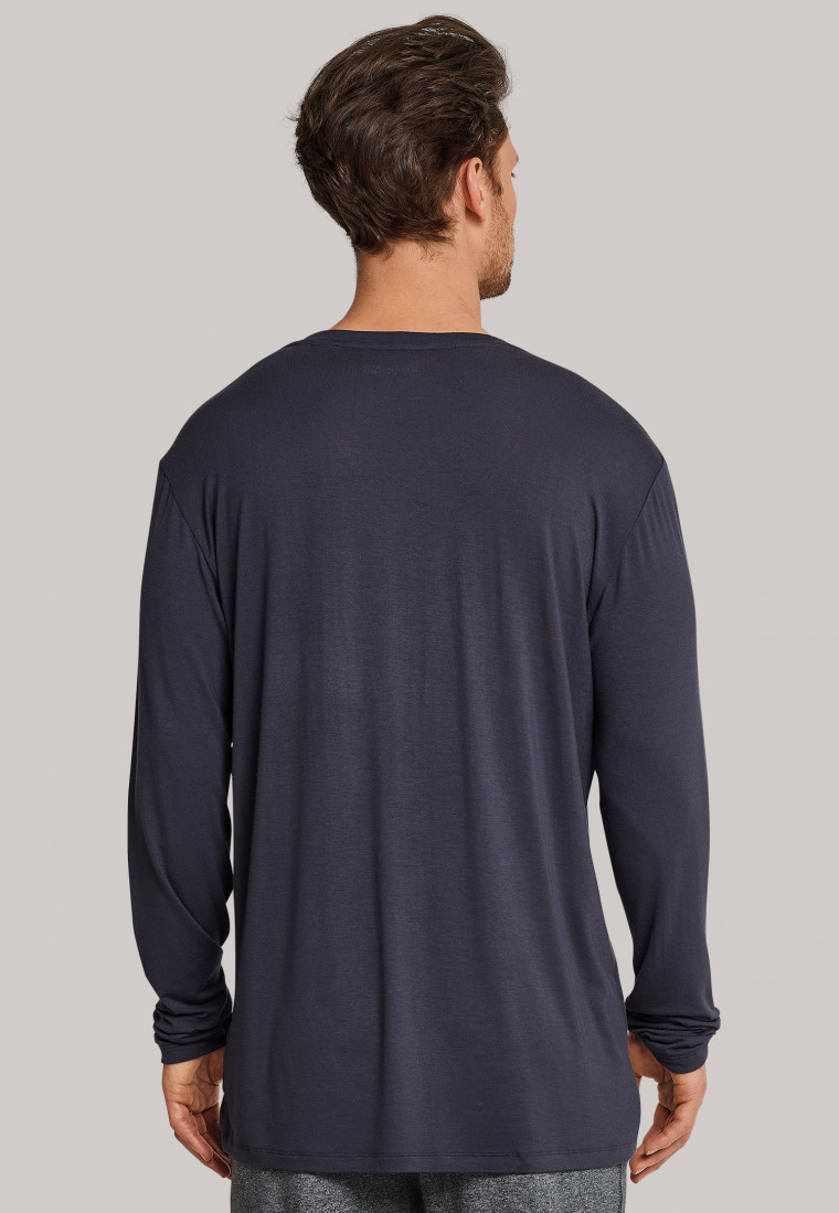 Shirt langarm V-Ausschnitt dunkelgrau - Mix & Relax Cotton Modal