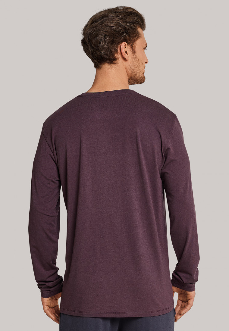 Shirt langarm V-Ausschnitt rotbraun - Mix & Relax Cotton Modal