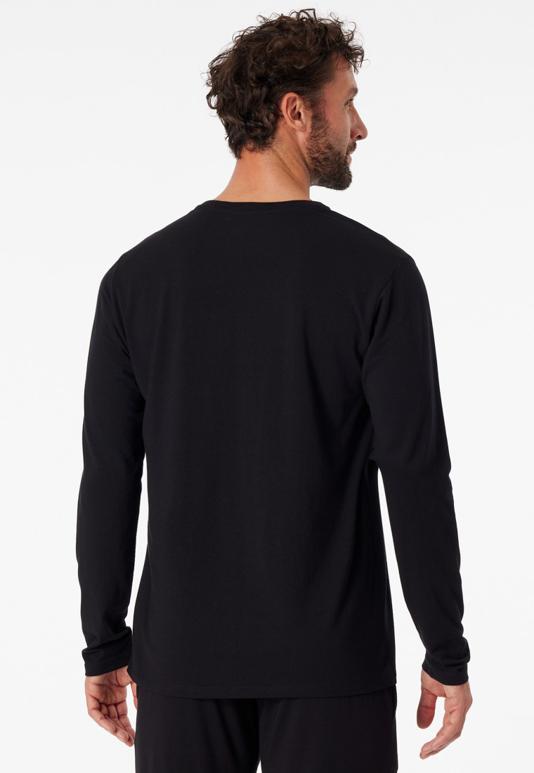Long-sleeved shirt V-neck black - Mix + Relax