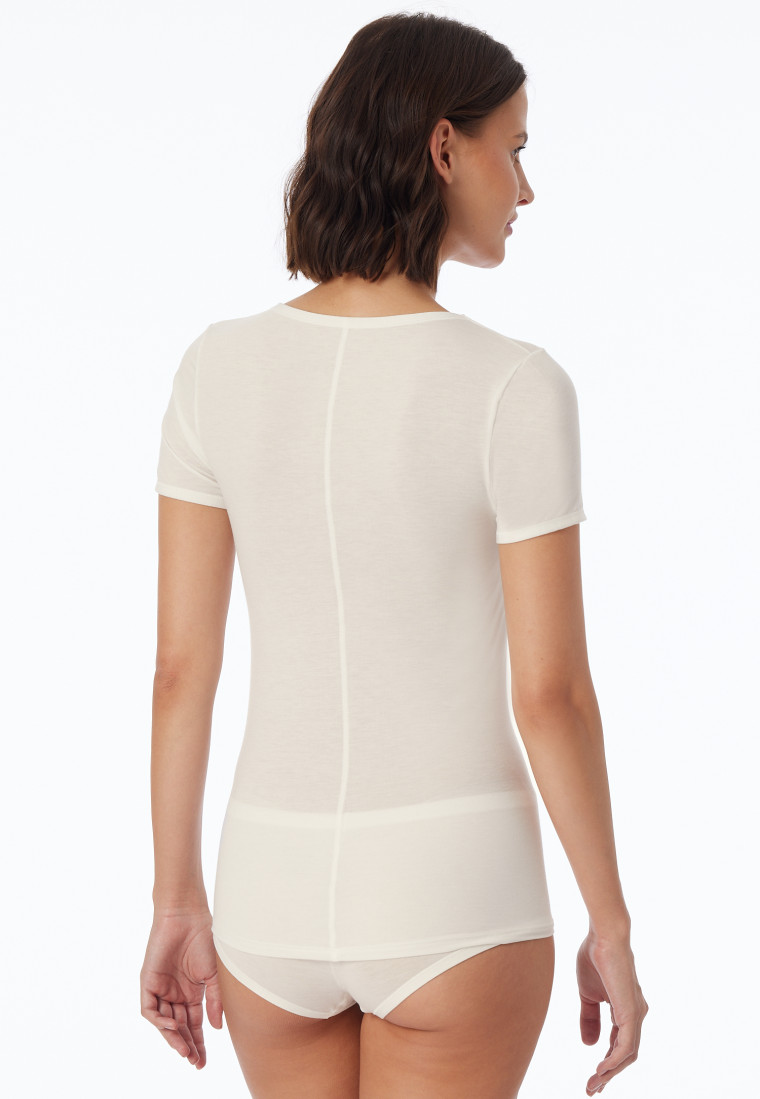 Shirt korte mouw naturel wit - Personal Fit