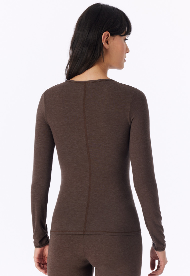 Shirt langarm deep brown - Personal Fit