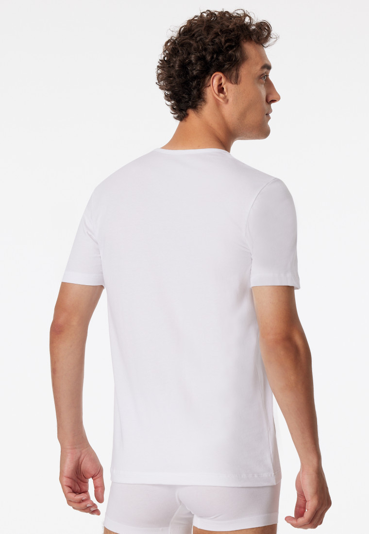 SCHIESSER Cotton kurzarm Rundhals | weiß – 95/5 2er-Pack Organic Shirts