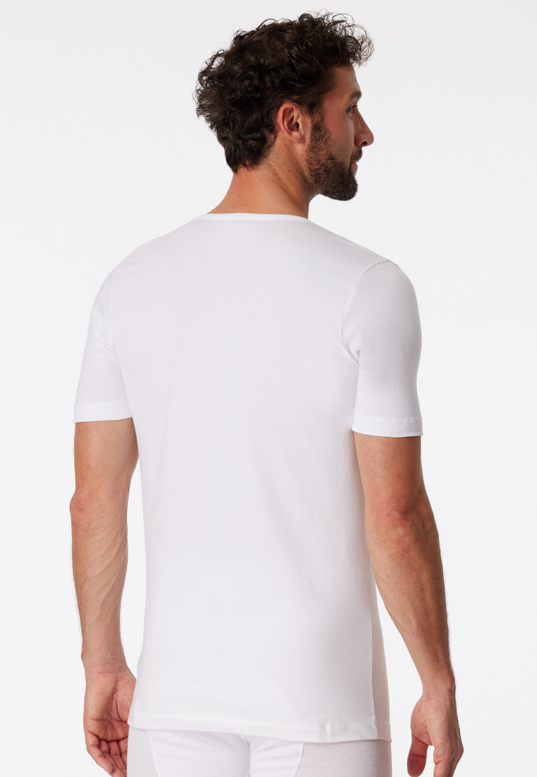 Organic 95/5 weiß 2er-Pack – tiefer V-Ausschnitt | Shirts kurzarm Cotton SCHIESSER