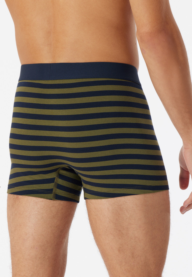 Confezione da 3 pantaloncini in cotone biologico con elastico in vita in tessuto tramato a tinta unita/ a righe, multicolore - 95/5