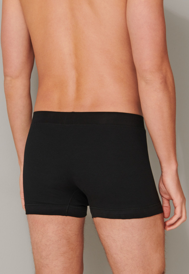 Shorts Doppelripp Organic Cotton schwarz - Retro Rib