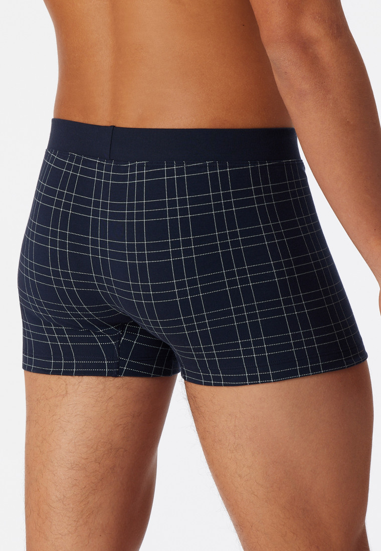 Short fijne interlock met patroon nachtblauw/wit - Fine Interlock