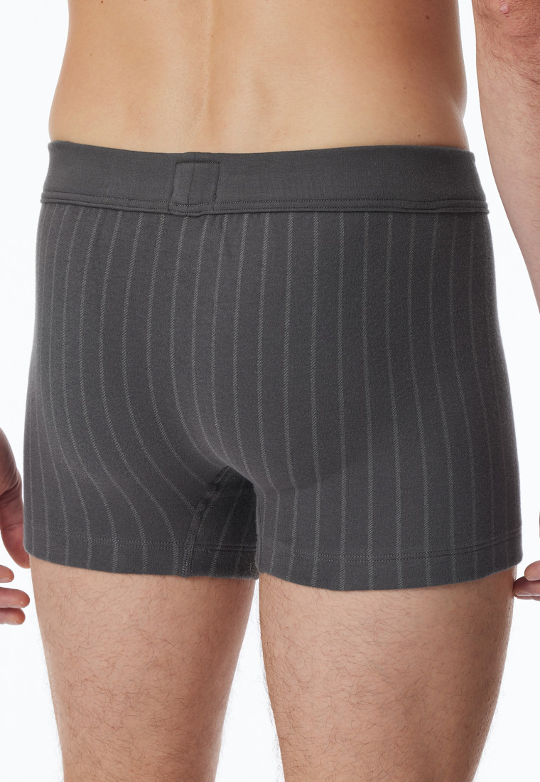 Short gestreept antraciet - Fine Interlock