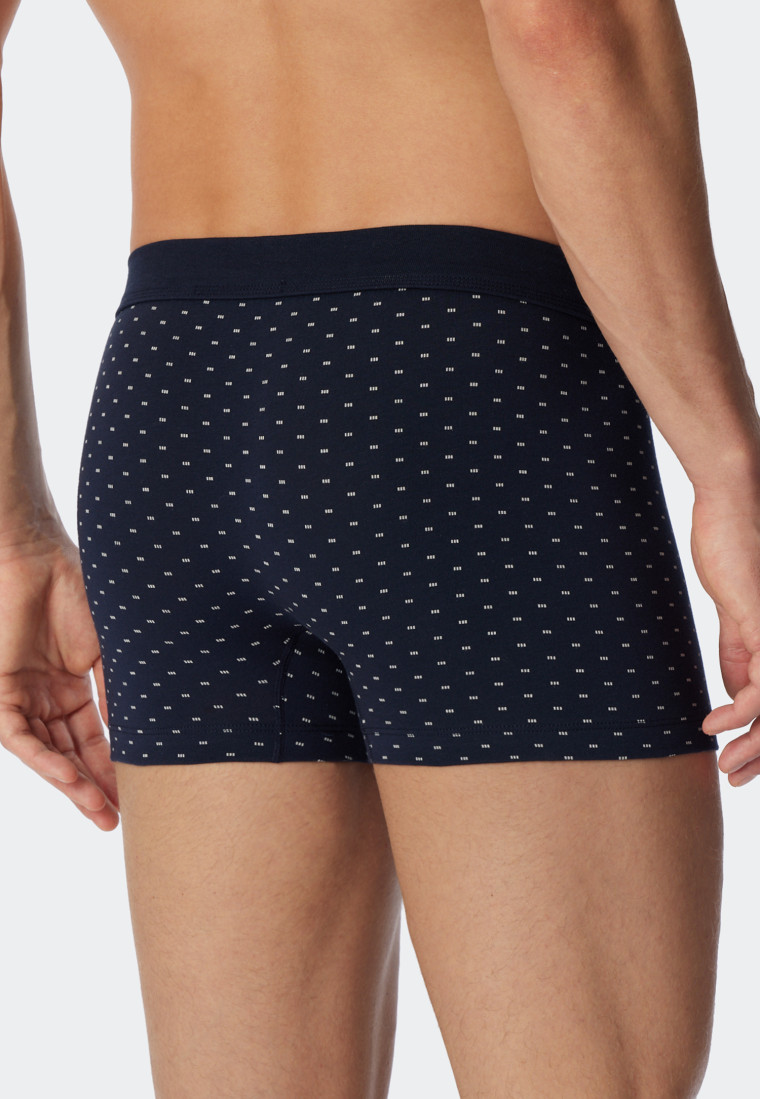 Boxer coton bio imprimé bleu foncé/blanc - Fashion Daywear
