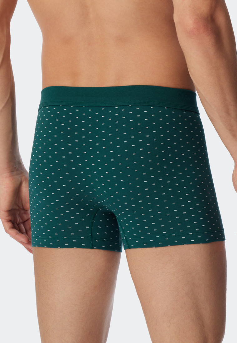 Boxer coton bio imprimé vert foncé/blanc - Fashion Daywear
