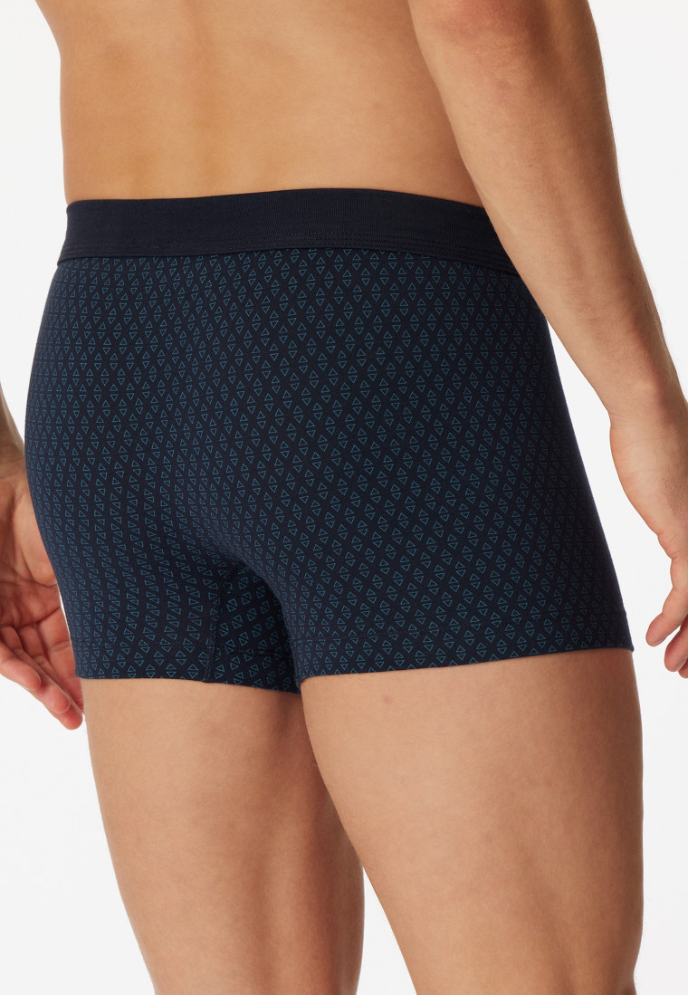 Shorts stretch biologisch katoen met patroon nachtblauw - 95/5