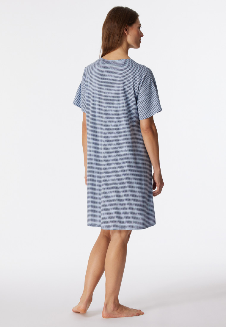 Sleep shirt short-sleeved organic cotton wide A-shape graphic print multicolored - Flared Fit