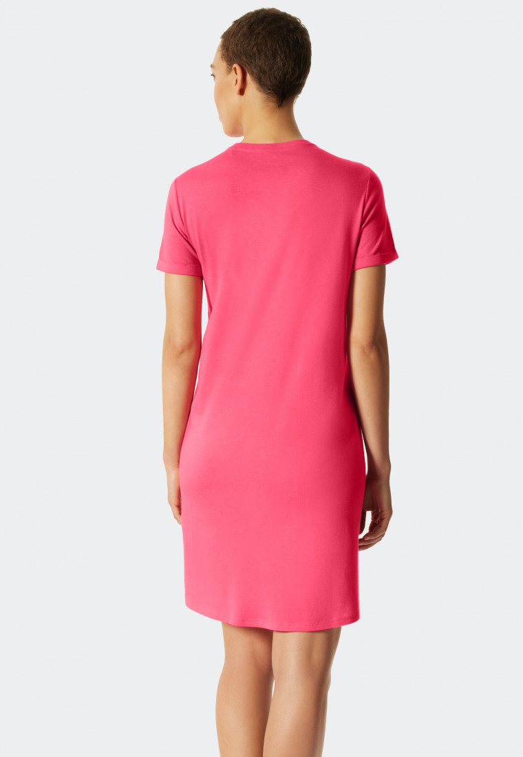 Sleep shirt short-sleeved print pink - Summer Night