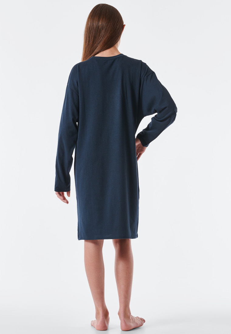 Sleepshirt langarm Organic Cotton Katze anthrazit - Natural Rythm