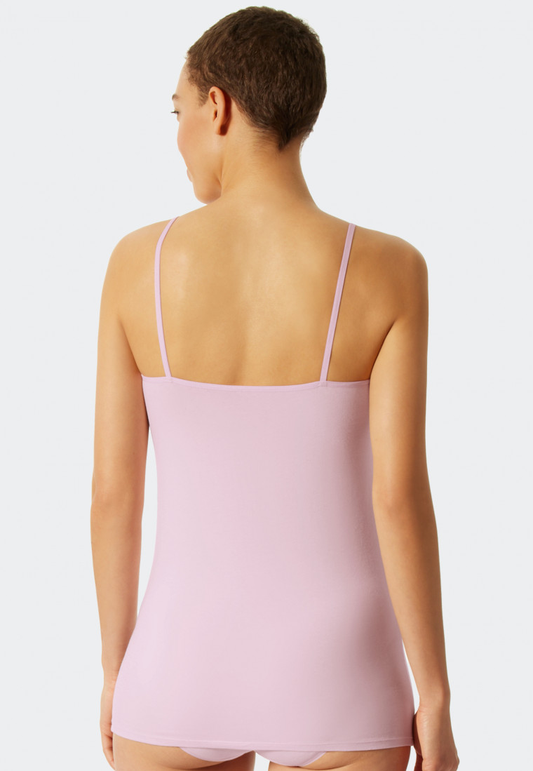 Spaghetti-Top 2er-Pack Organic Cotton schwarz/zartrosa - 95/5