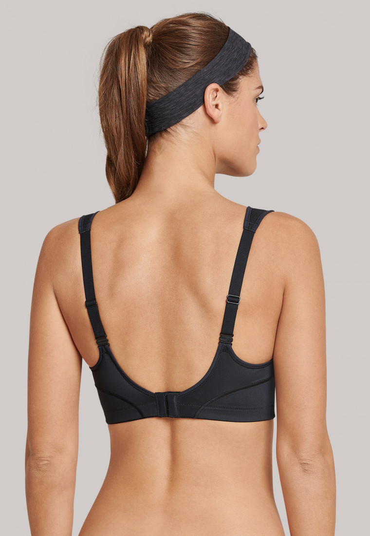 Soutien-gorge de sport noir sans bretelles avec des bonnets moulés pour un grand maintien - Active