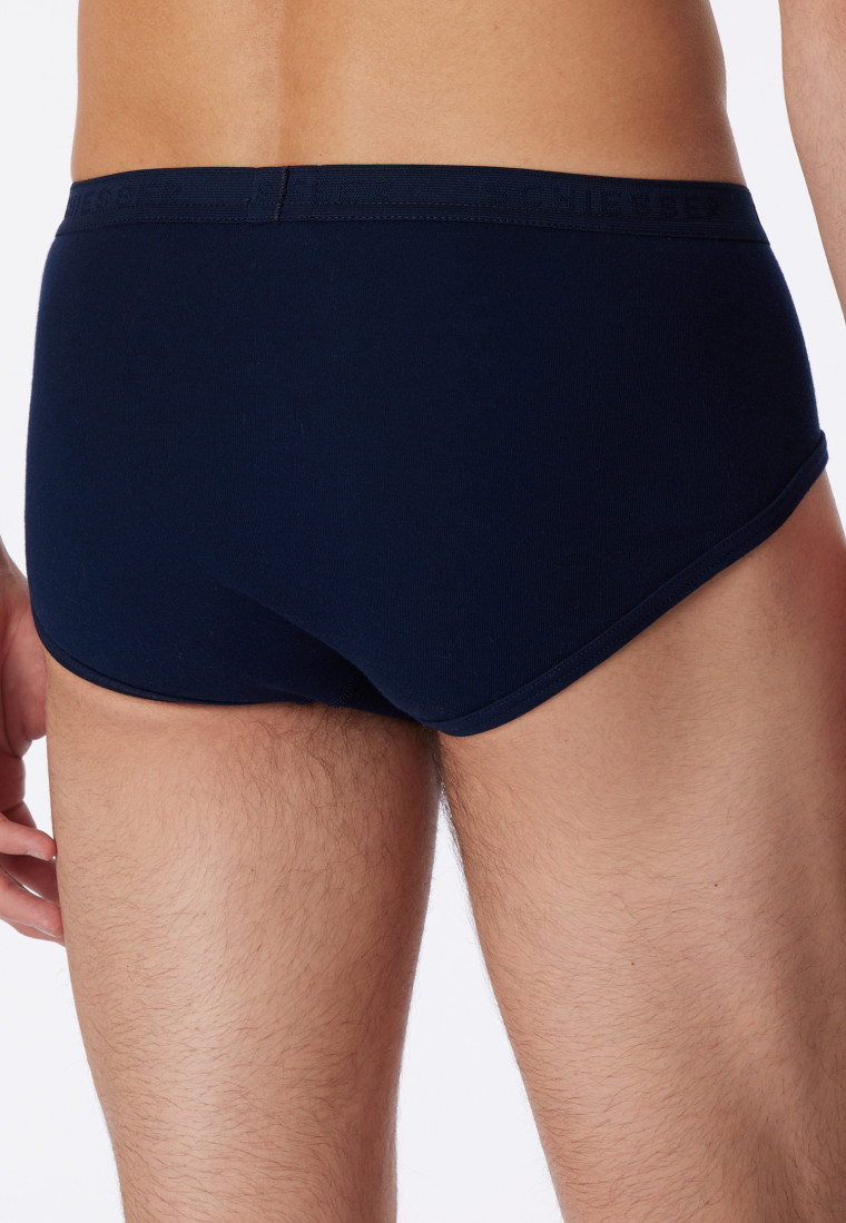 Sport briefs with fly, fine rib, navy blue - Original Classics