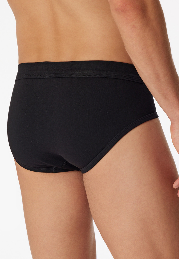 Sports briefs with fly-front black - Long Life Cotton