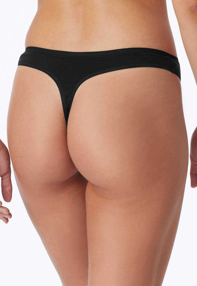 Thong 2-pack organic cotton black - 95/5