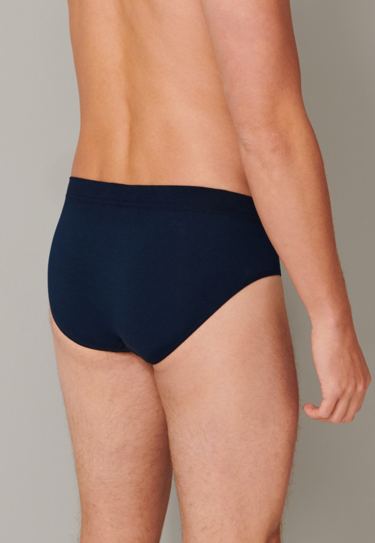 Slip supermini in confezione da 3 in cotone biologico di colore blu scuro - 95/5