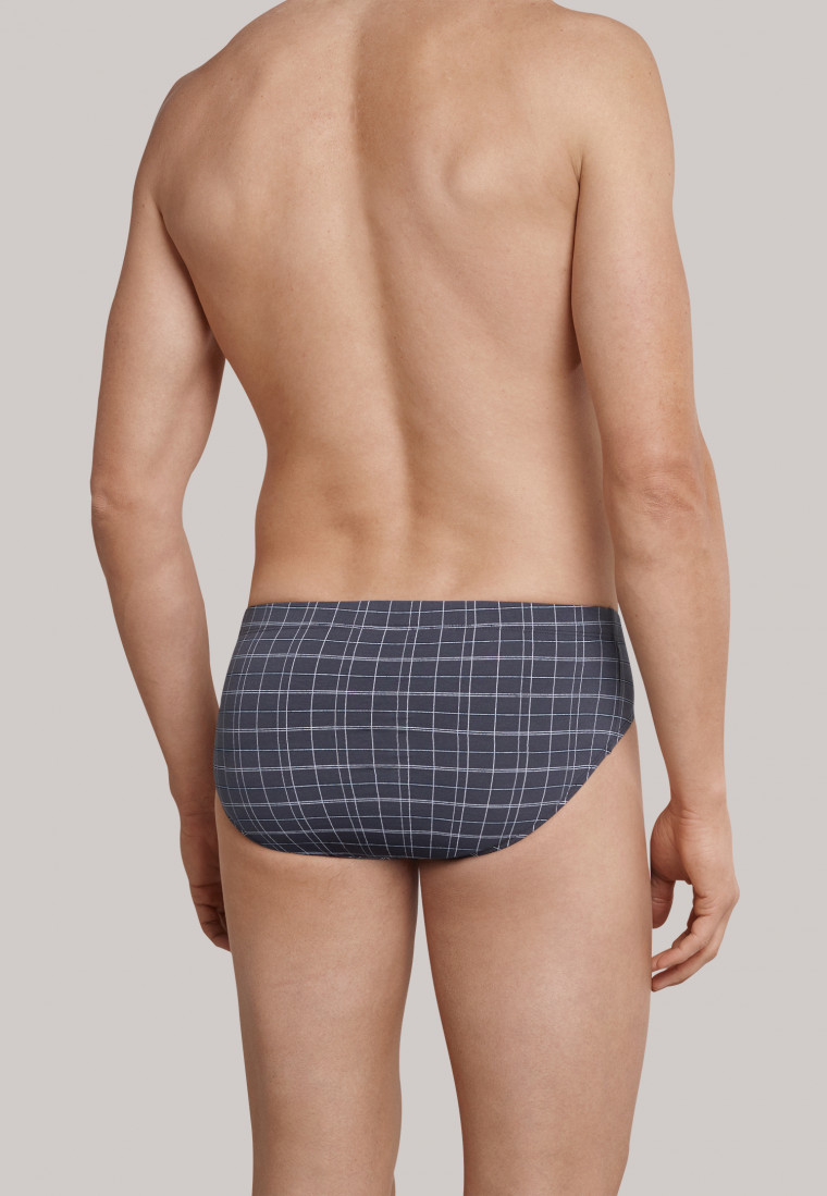 Bikini brief anthracite grid pattern - Ebony