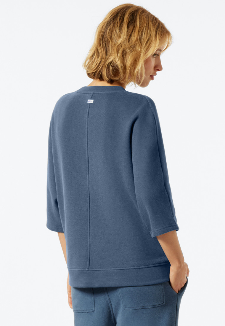 Sweat-shirt manches courtes bleu - Revival Lena