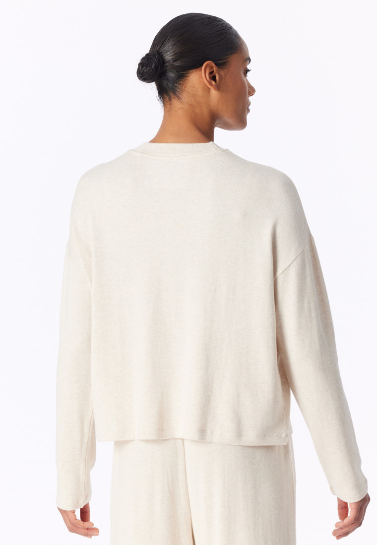 Beige-mottled jersey knit sweatshirt - Mix+ Relax