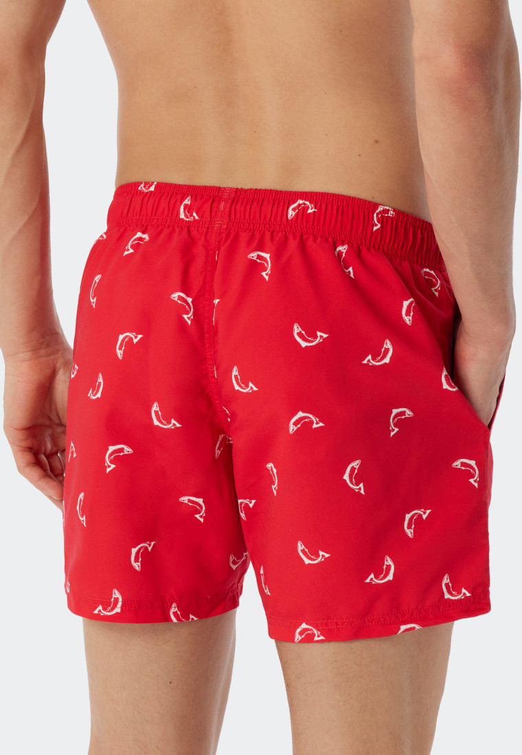 Swimshorts Webware Fische rot gemustert - Waterworld