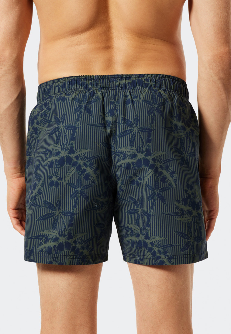 Swim shorts woven fabric olive patterned - California Cruise