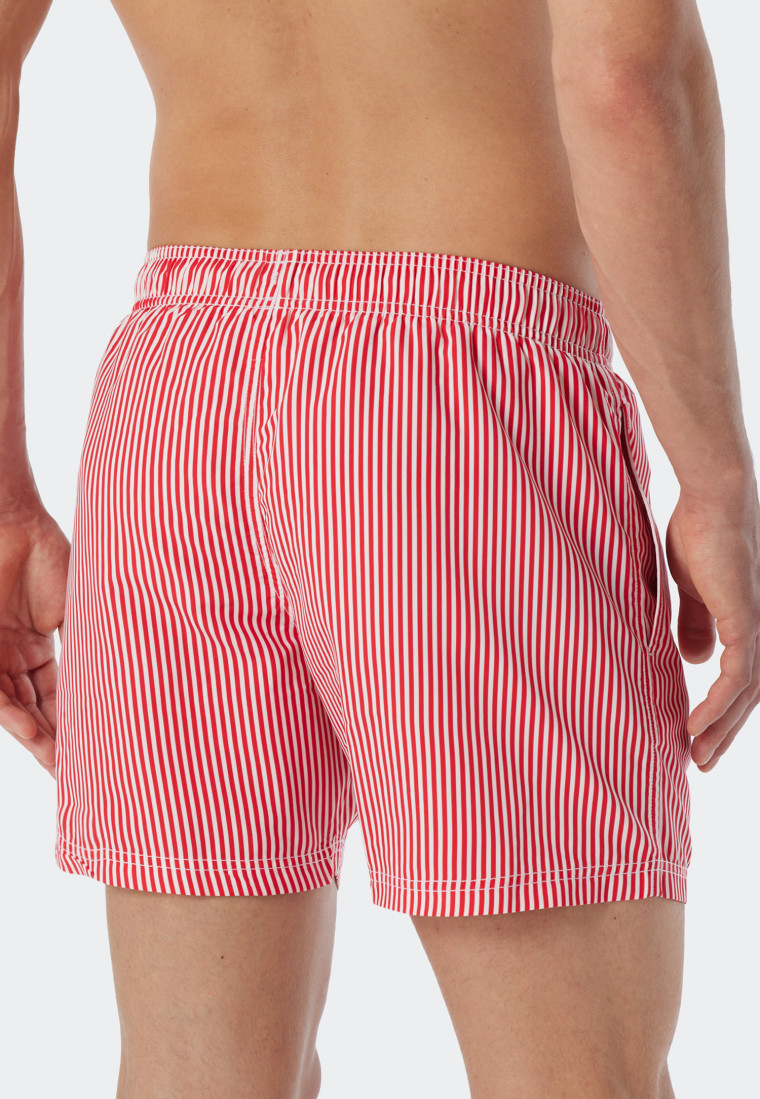 Swimshorts Webware rot gestreift - Saltwater