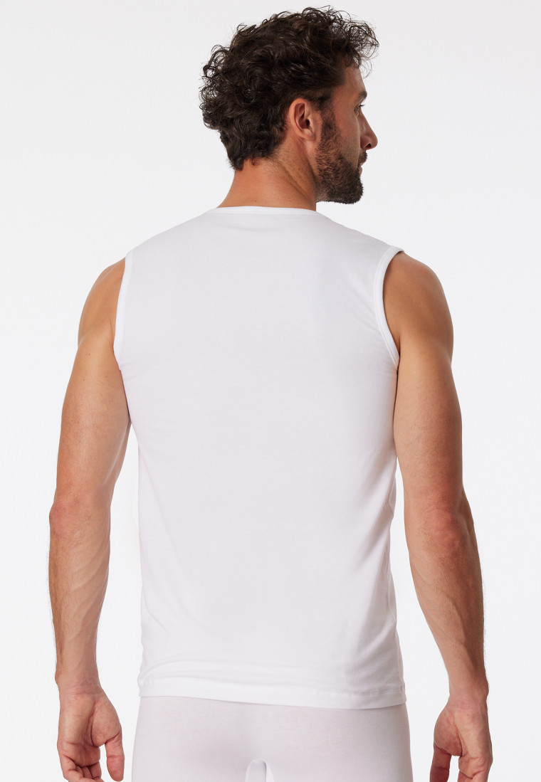 Tanktops 2-pack biologisch katoen V-hals wit - 95/5