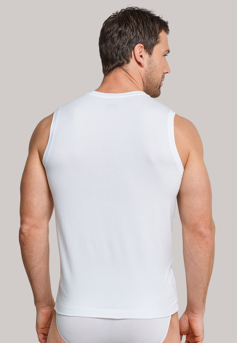 Tank Top modische Schnittform weiß - Long Life Soft