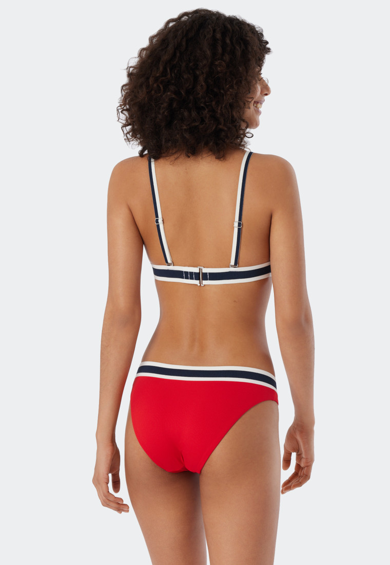 Triangel-Bikini-Set herausnehmbare Softcups variable Träger Mini-Slip Ripp-Optik rot - Underwater