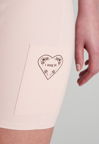 Short de style motard microfibre poche avec imprimé rose clair - Invisible Soft