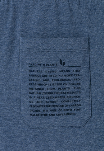 Pyjama kort biologisch katoen strepen jeansblauw - Natural Dye