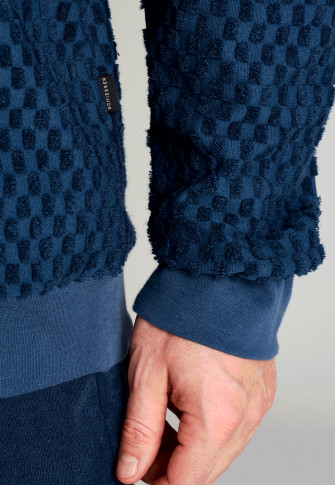 Elegante pigiama da uomo in spugna con polsini a righe 202 101 13 708 