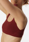 Bralette in cotone biologico a doppia costa, color terracotta - Pure Rib