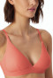 Soft bra double rib removable pads peach - Pure Rib