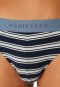 Rioslip set van 3 stuks Organic Cotton geweven elastische tailleband effen/gestreept donkerblauw - 95/5