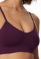 Bralette con scollo a V e spalline regolabili, color prugna - Seamless matt