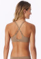 Underwired bra with floating cups, nougat - Unique Micro