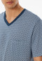 Schlafanzug kurz Organic Cotton V-Ausschnitt Brusttasche air kariert - Comfort Nightwear