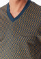 Schlafanzug lang Bündchen deep blue gemustert - Comfort Nightwear