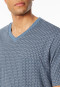 Nachthemd kurzarm Organic Cotton V-Ausschnitt Brusttasche graphit kariert - Comfort Nightwear