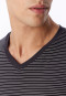 Short Pyjamas with Modal V-Neck Stripes in Graphite - Long Life Soft