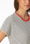 Sleepshirt kurzarm Streifen off-white - Casual Essentials