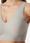Bustier microvezel uitneembare pads grijs jaspé - Invisible Soft