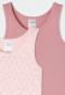 Onderhemden, set van 2, bloemenmotief, roze - Fine Rib