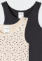 Onderhemden, set van 2, hartjes, grafiet/off-white - Fine Rib