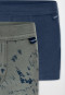 Lot de 2 shorts bleu foncé/vert - Fine Rib