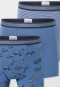 Shortjes set van 3 stuks Organic Cotton streepjes auto's blauw - 95/5 Organic